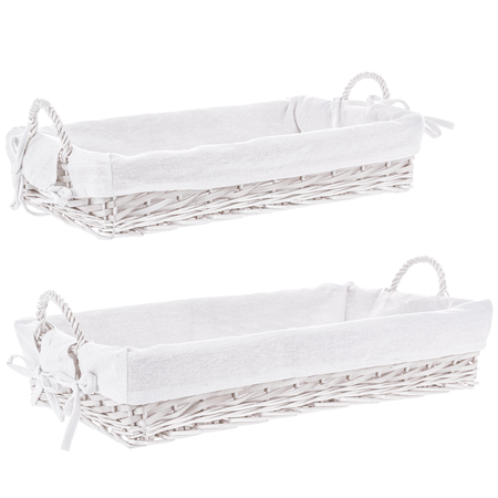 Set vassoio alesha rettangolare realizzato in vimini e trucioli, con rivestimento 100% in cotone