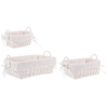 Set 3 Ceste alesha in Vimini naturale, con rivestimento 100% in cotone