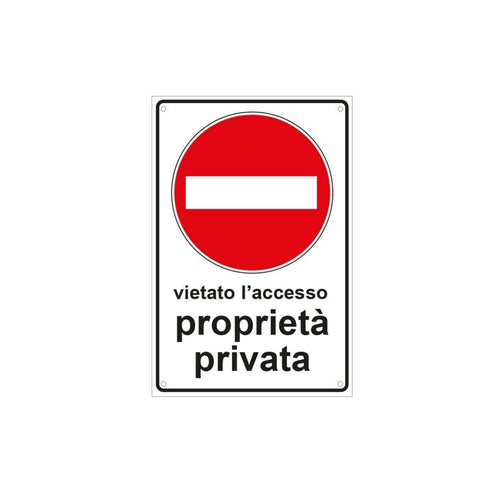 Cartello segnaletico Vietato l'Accesso realizzato in pvc con dimensioni 20 x 30 cm