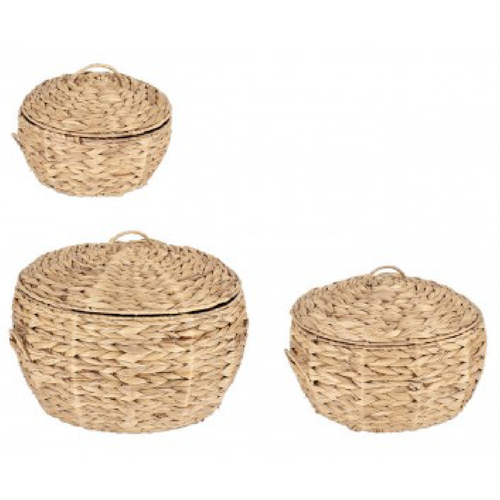 Set 3 Ceste Kalaw con coperto naturale