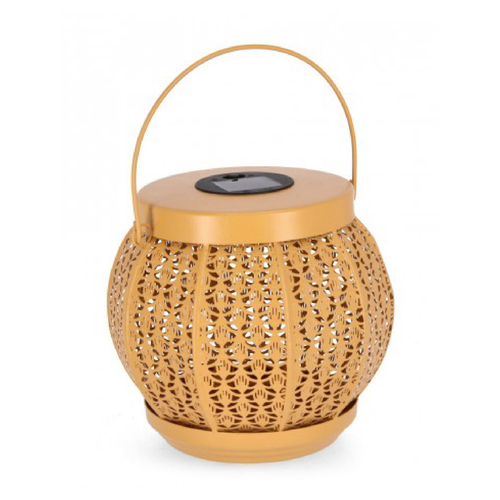 Lanterna solare samir giallo in acciaio per uso interno ed esterno