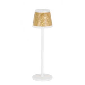 Lampada da tavolo a led klara bianca e naturale in acciaio Ø 11 x h 38,5 cm