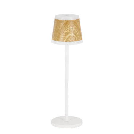 Lampada da tavolo a led klara bianca e naturale in acciaio Ø 11 x h 38,5 cm