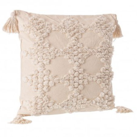 Cuscino mattis con nappa realizzato con  fodera  in cotone 70%, poliestere 30% e con imbottitura 100% poliestere
