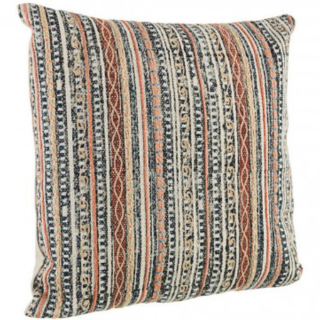 Cuscino tilak realizzato con  rivestimento in cotone lavorato e ricamato a mano e imbottitura in poliestere
