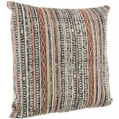 Cuscino tilak realizzato con  rivestimento in cotone lavorato e ricamato a mano e imbottitura in poliestere