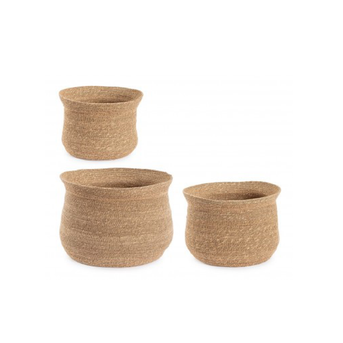Set 3 ceste Felicia tonda anfora naturale