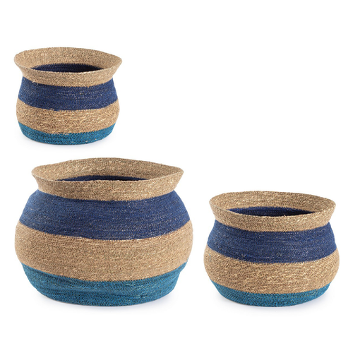 Set 3 Ceste decorative in juta naturale Ylenia tonda