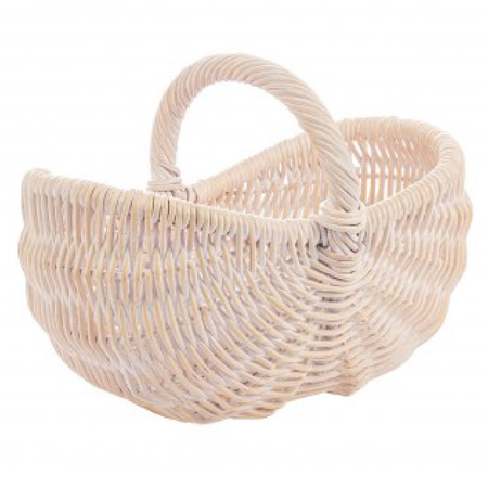 Cesta con 1 manico Narra sbiancato e naturale da esterno