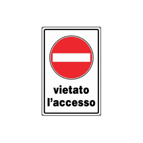 Cartello segnaletico Vietato l'Accesso realizzato in pvc con dimensioni 20 x 30 cm