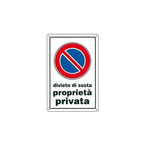 Cartello segnaletico Divieto di Sosta Proprietà Privata realizzato in pvc 20 x 30 cm