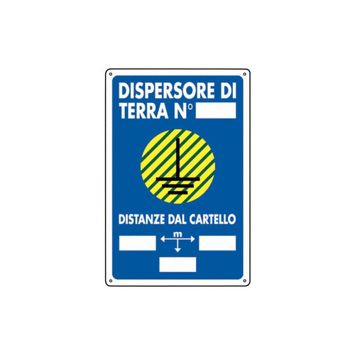 Cartello segnaletico Dispersore N° realizzato in pvc con dimensioni 20 x 30 cm