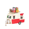 Camper Gladys con regali  in metallo per decorazioni natalizie