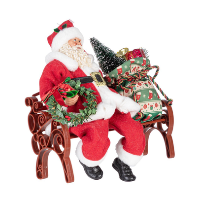 Babbo natale Denzel rosso in poliestere per decorazioni natalizie