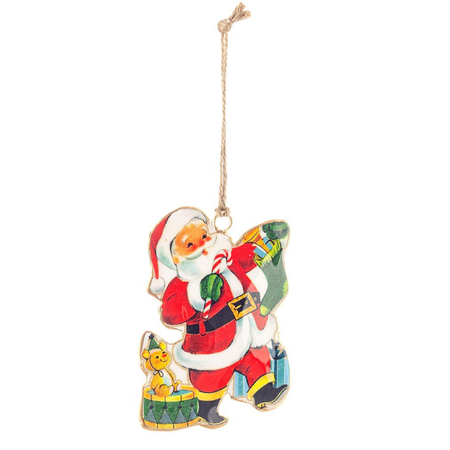 Pendaglio babbo "Marlow" con strumenti natalizio in metallo 10h