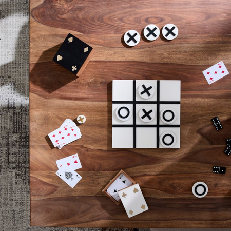 Carte "Fortune" in legno di acacia per decorazioni interne