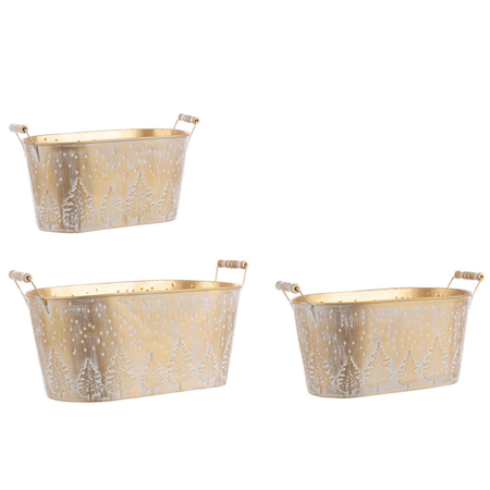 Set 3 vaso "Chilly" oro in metallo per decorazione