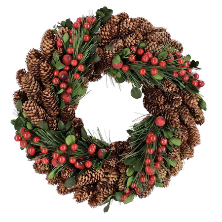 Corona natalizia "Olympia" con bacche rosso in polistirolo per decorazioni natalizie