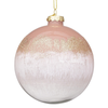 4 Palline per albero di Natale in vetro Elegance rosa e bianco per decorazioni natalizie