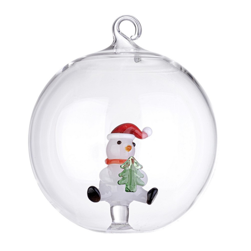 Palline per albero di Natale, sfera vetro Flare trasparente con simboli natalizi