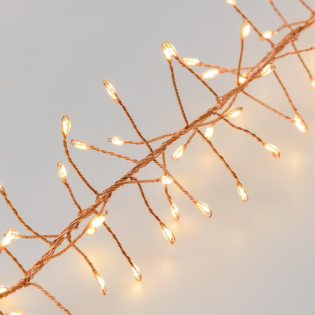 Festone di Luce rame 3 m, 600 microled bianco caldo