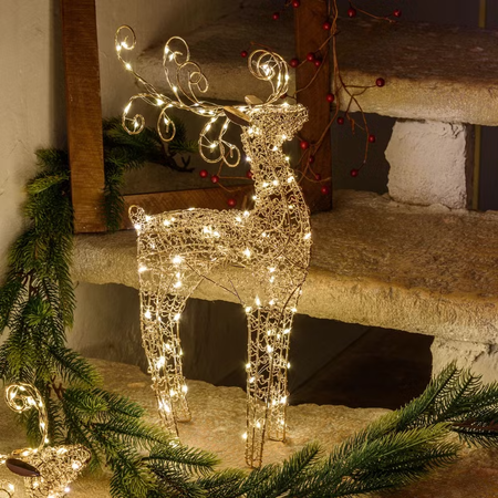 Renna luminosa microled bianco caldo per decorazioni natalizie
