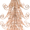 Albero di Natale in metallo rame, h 35 cm, MicroLED bianco caldo