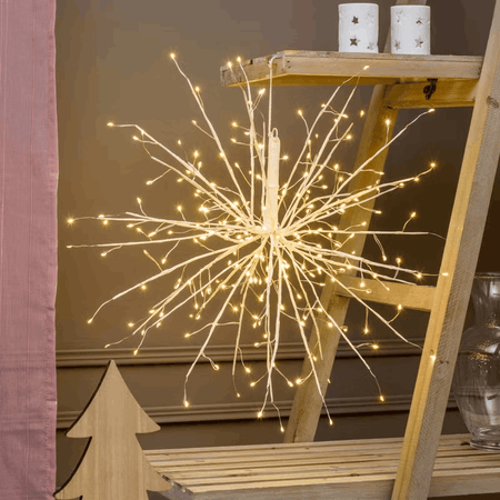 Tiglio bianca, con  microled bianco caldo per decorazioni natalizie