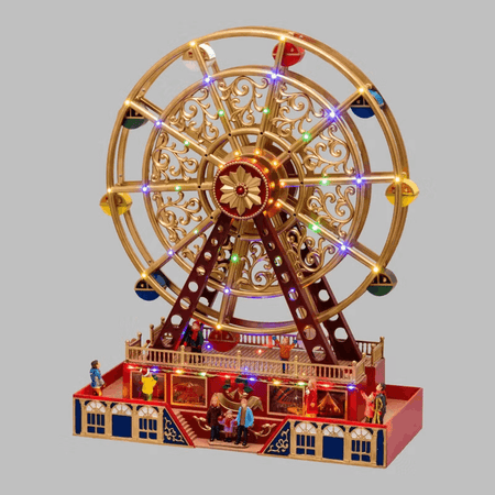 Villaggio Ruota Panoramica rotante, h 48 cm per decorazioni natalizie