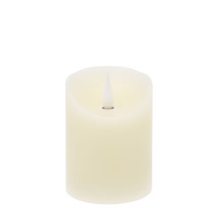 Candela led avorio in cera liscia, fiamma mobile Ø 7,5 cm per decorazioni