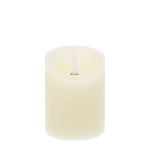 Candela led avorio in cera liscia, fiamma mobile Ø 7,5 cm per decorazioni