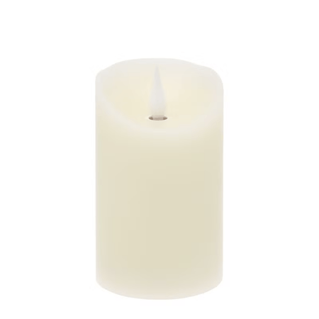 Candela led avorio in cera liscia, fiamma mobile Ø 7,5 cm per decorazioni