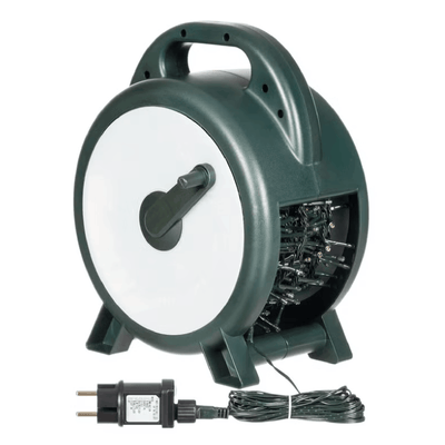 Catena Nastro di Luce con avvolgitore, 35 m, 1750 led bianco caldo, cavo verde