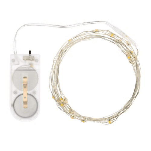 Catena a batteria bianco caldo a luce fisse per decorazioni natalizie