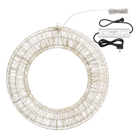 Corona Bianca 3D , microled bianco caldo e freddo, uso interno