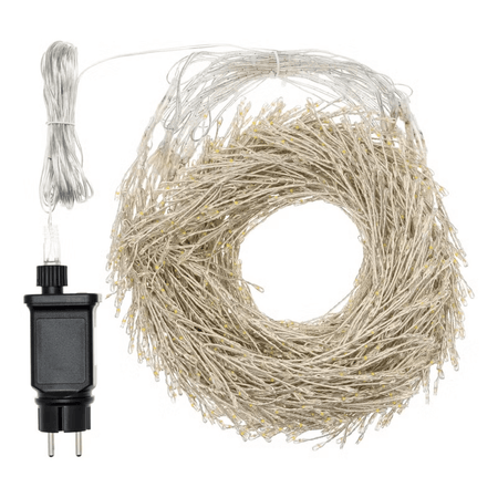 Stalattite 16 festoni, 3 x h 0,75 m, 2000 microled bianco caldo per decorazioni