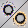 Catena 20 m, 200 minisfere Ø 15 mm, Dual Color LED Bianco Caldo e Multicolo