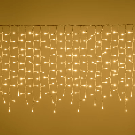 Tenda Irregolare con led bianco caldo, cavo trasparente, prolungabile