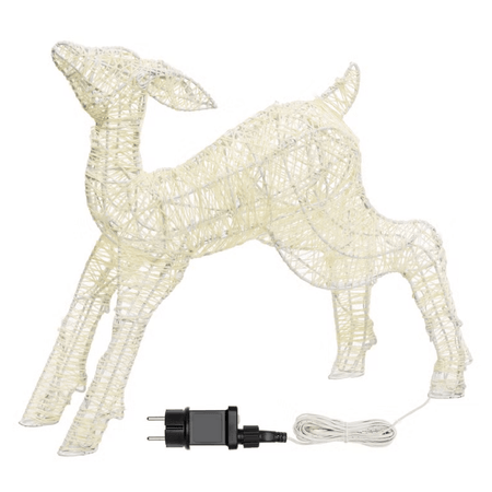 Renna cucciolo 3D Light Cream & Brown 60 led bianco extra caldo per decorazioni