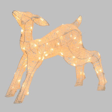 Renna cucciolo 3D Light Cream & Brown 60 led bianco extra caldo per decorazioni