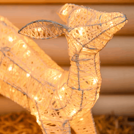 Renna cucciolo 3D Light Cream & Brown 60 led bianco extra caldo per decorazioni
