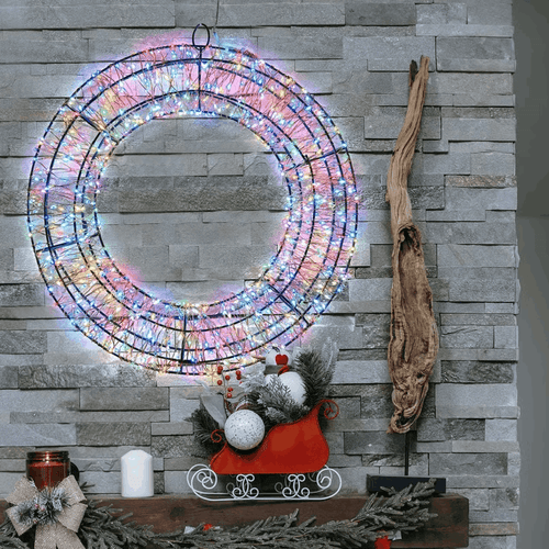 Corona 3D con Micro led RGB cambiacolore, uso interno per decorazioni