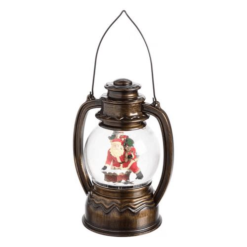 Lanterna natalizia a sfera effetto neve, led bianco caldo per decorazioni