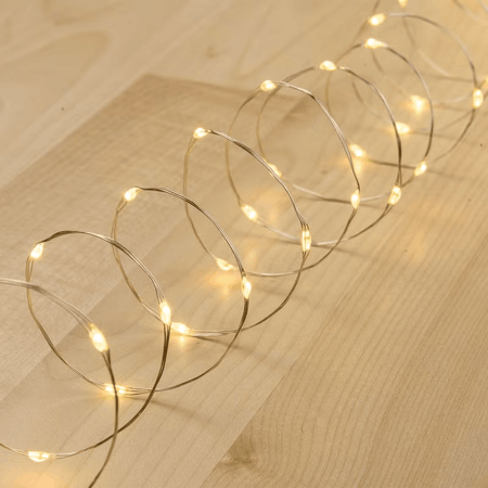 Catena di 400 microled bianco caldo per decorazioni natalizie