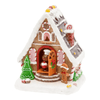 Villaggio di Natale, Casa di Marzapane con porta che si apre e chiude, h 18 cm, musiche natalizie