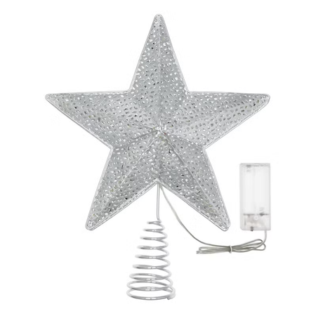 Puntale stella luminosa per albero di natale con led per decorazioni