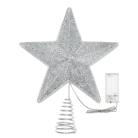 Puntale stella luminosa per albero di natale con led per decorazioni