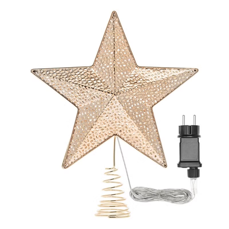 Puntale stella luminosa per albero di natale con led per decorazioni