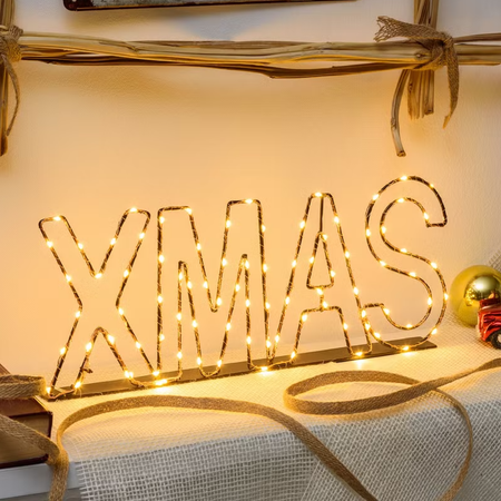 Scritta luminosa led olor rame, bianco caldo per decorazioni
