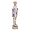 Statuetta soldato schiaccianoci con cappello in resina per decorazioni natalizie